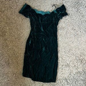 Emerald velvet dress